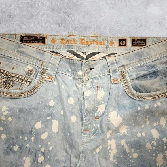 Vintage 2000s Rock Revival Embroidered Y2K Style Baggy Jeans - Picture 4 of 4